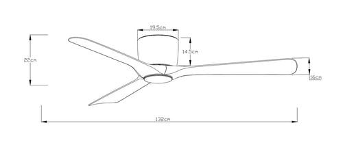 Freelight plafondventilator Storm -  132  x 22   cm - wit - vtwonen shop