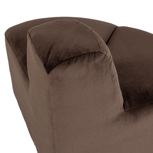 WOOOD eetbank hoek rond rugleuning Mojo - Velvet - Bruin - 83x73x73