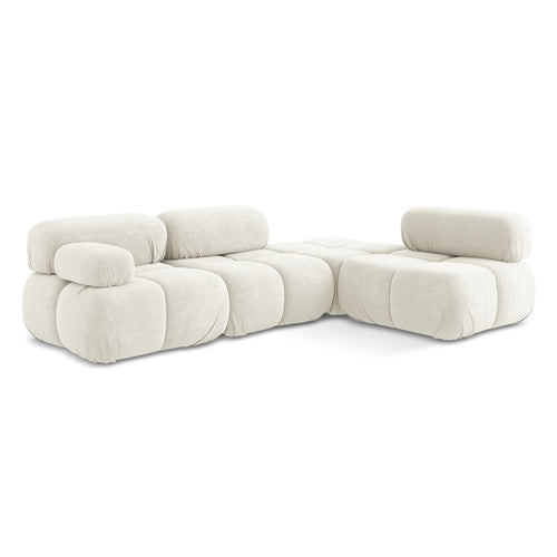 LaMiaSofa hoekbank rechts Sanremo - chenille stof - wit - 285x190x70