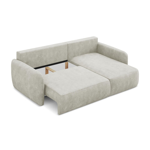 LaMiaSofa hoekbank rechts Corle - chenille stof - parel - 207x148x86