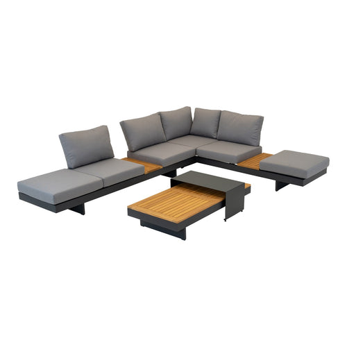 Lesli Living loungebank Barbados - grijs - 245x71x70cm