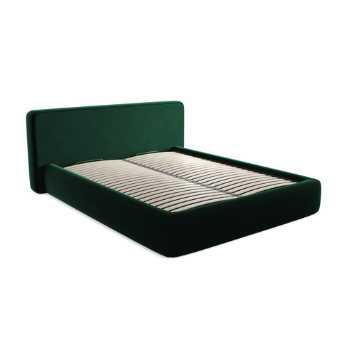 LaMiaSofa Bed met opbergruimte Firenze - velours - flessengroen - 200x225x82