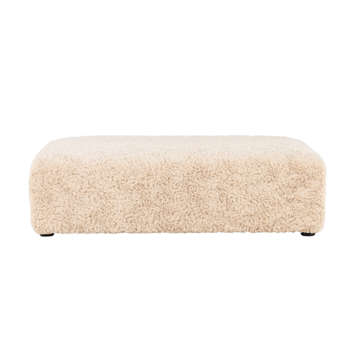 Nest living Erla Vierkante Poef Schapenvacht - Beige - vtwonen shop