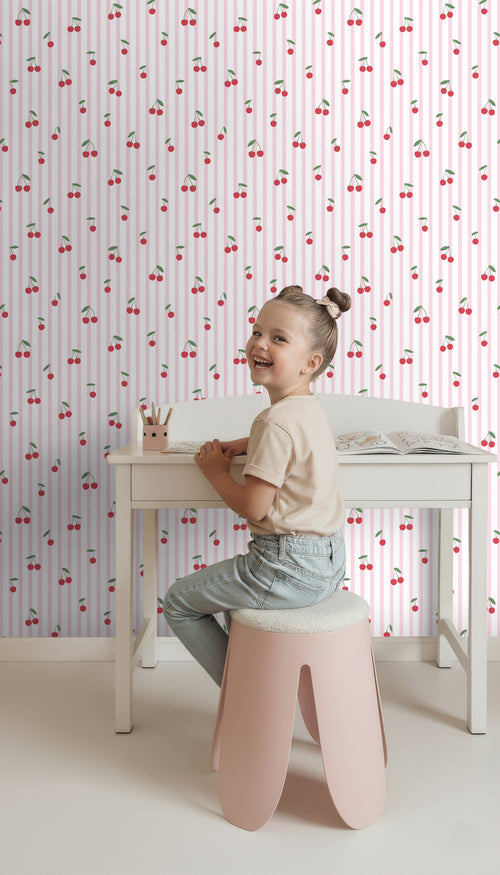 ESTAhome behang kersen licht roze - 50 x 900 cm - 131654