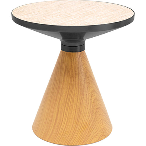 Kare Design Bijzettafel Cono Travertino Ø50cm eik