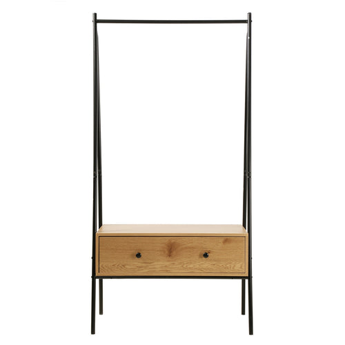 Calicosy - Zwart metalen kleerkast met 1 lade JILL - 39x84x170 cm