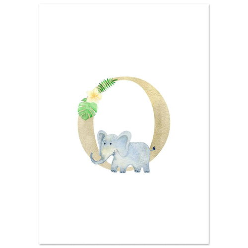 Artfulprints  Letter O kindernaam   poster A4 21x29.7 cm - vtwonen shop