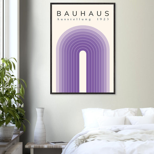 Artfulprints Poster met Lijst Bauhaus - Purple rainbow   - 30x40 cm - Paars