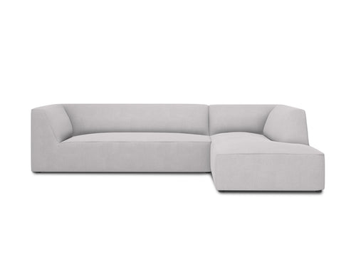 Micadoni rechter hoekbank Ruby 4-zits, structurele stof, lichtgrijs - 180x273x69cm