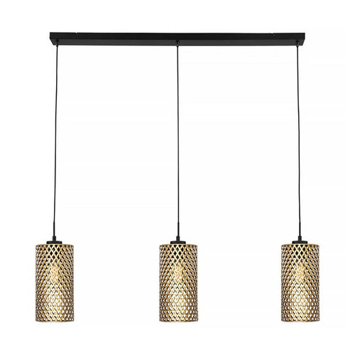 Freelight hanglamp Cestino - 3 lichts - 120  x 150   cm - zwart - goud