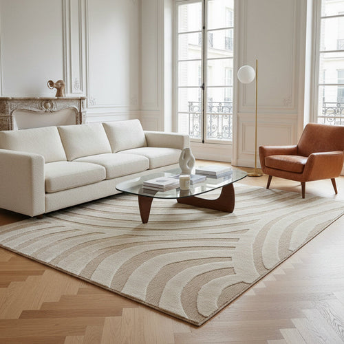 AFK Living vloerkleed Onde - reliëfeffect - beige - 120 x 170 cm