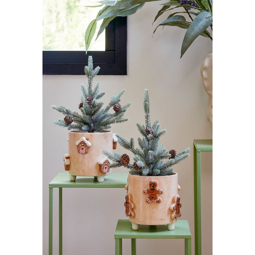 Mica Decorations Bloempot - 1 Stuk Willekeurig - Kleur/Variant Niet Kiesbaar - H15 x Ø17 cm - Dolomiet - Off-white