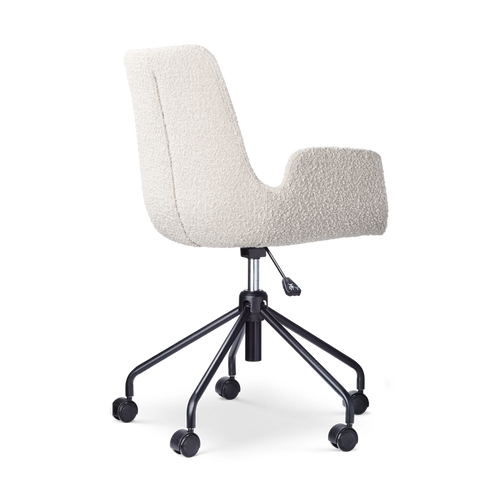 Nolon Nout-Eef Bureaustoel Bouclé Beige - Armleuning - Zwart Onderstel - vtwonen shop