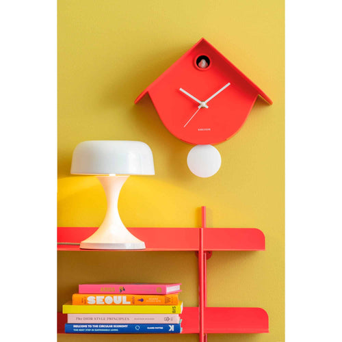 Karlsson wandklok Cool Retro - rood - 7.5x25.5x25.8cm