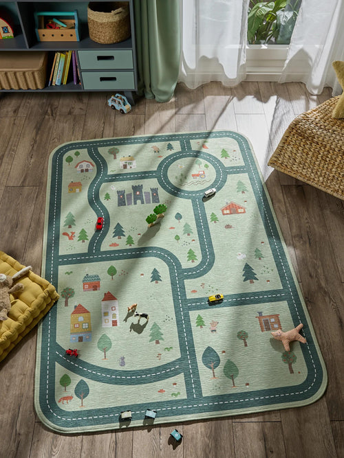benuta kindervloerkleed Linus - groen - 120x170 cm