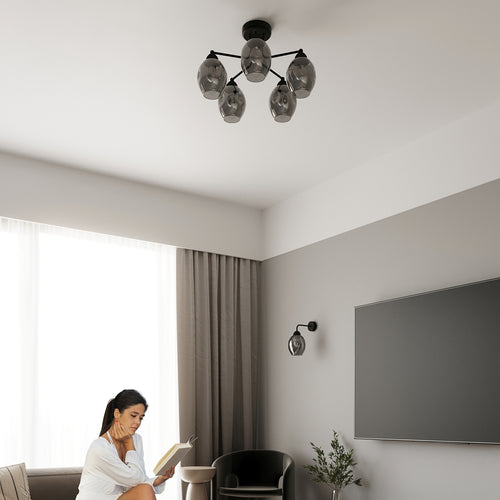 Sollux Lighting Kroonluchter FILLAN 3 zwart - 54x54x36cm