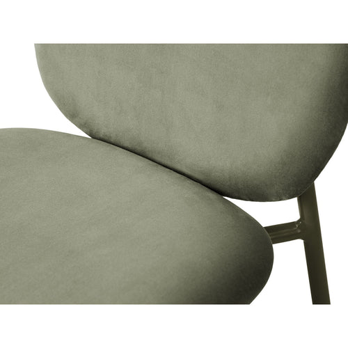 Set van 2 fluwelen stoelen Caroline flueel groente - 61x49x79cm