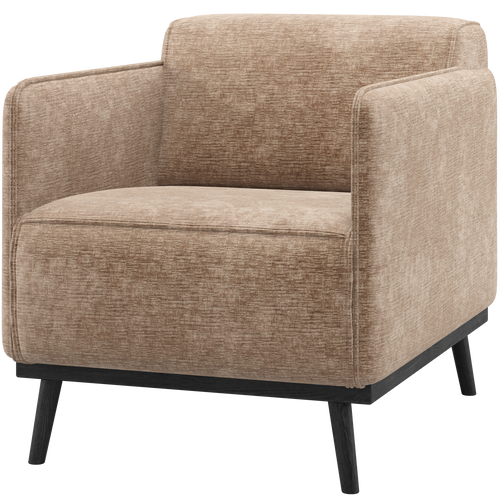 WOOOD fauteuil met arm Statement - Chenille - Velvet Taupe - 77x72x93