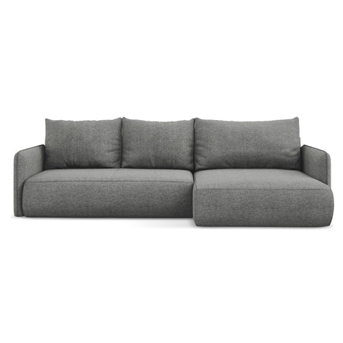 LaMiaSofa hoekbank rechts Palermo - chenille stof - olifant - 240x148x86