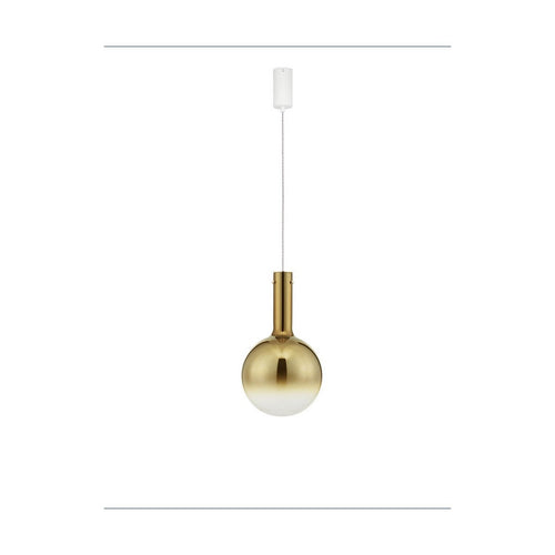 Nova Luce NOSTOS Hanglamp met bolvormige kap, goudkleurig, mat wit, Triac dimbare LED 6W 330lm 3000K