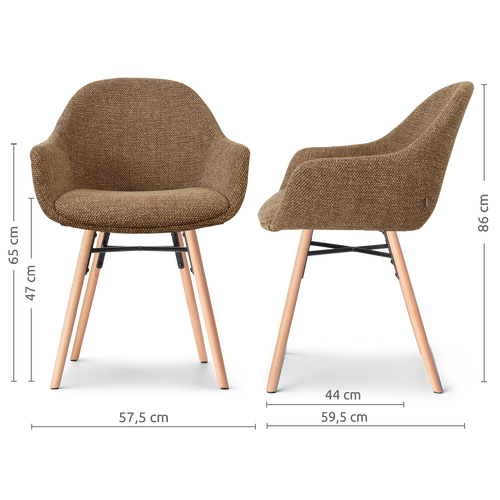 Nolon Nena-Mae eetkamerstoel bruin blend - houten onderstel