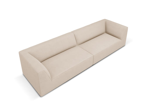 Micadoni Bank Ruby 4-zits, structurele stof, beige - 93x302x69cm