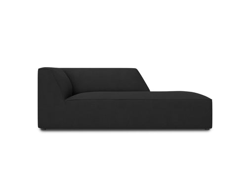 Micadoni rechter chaise longue Ruby structurele stof, zwart - 180x93x69cm