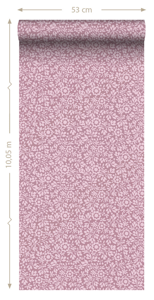 ESTAhome behang bloemetjes paars - 50 x 900 cm - 131675 - vtwonen shop
