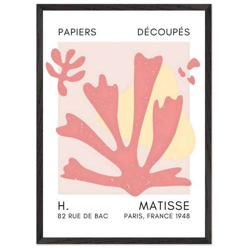 Artfulprints Poster met Lijst Matisse – Abstract bloom taupe   - 50x70 cm - Taupe