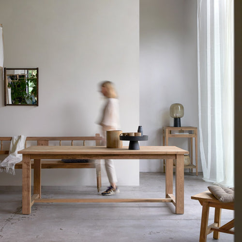 Tikamoon Eettafel van gerecycled massief teakhout voor 6/8 personen - Naturel - vtwonen shop