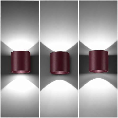 Sollux Lighting Wandlamp ORBIS 1 bordeaux - 10x12x10cm