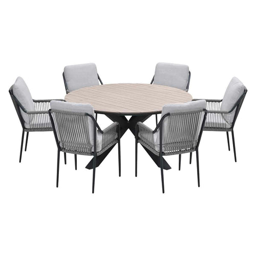 Garden Impressions tuinset Stevie - Tulli - taupe - Ø148x75 cm - 7-delig