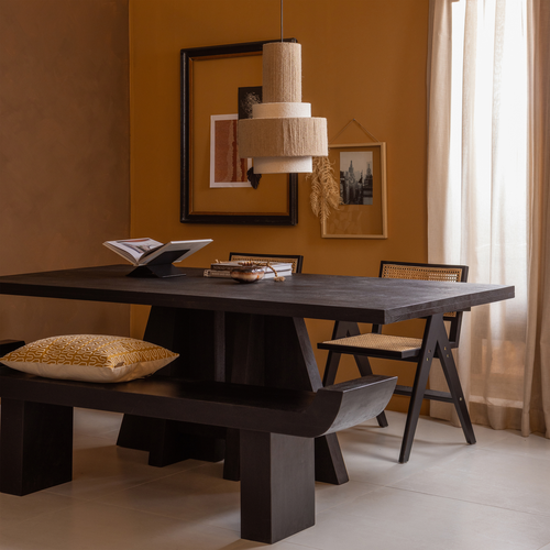 WOOOD eettafel Kean - Mango - Zwart - 75x220x100 - vtwonen shop