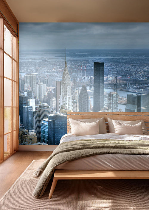 Sanders & Sanders fotobehang stadsgezicht blauw - 375 x 270 cm - 600482