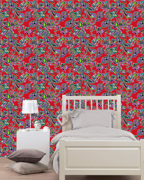 ESTAhome behang funky bloemen en paisleys multicolor - 53 cm x 10.05 m - 136841