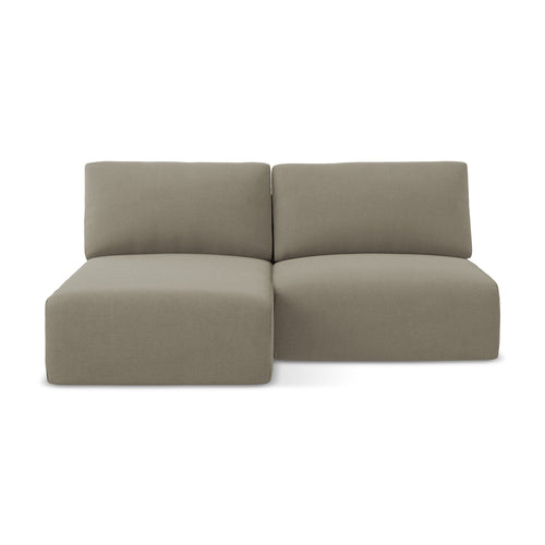 LaMiaSofa hoekbank links Ostia - textuurstof - donkerbeige - 210x149x79