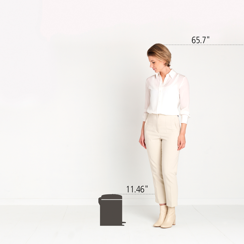 Brabantia NewIcon Pedaalemmer, 5 liter, kunststof binnenemmer - Mineral Concrete Grey