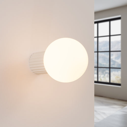 Sollux Lighting Wandlamp HALO beige IP44 - 12x17x12cm