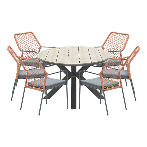 Garden Impressions tuinset Ross - Tulli koper - light teak look - 220x115 cm - vtwonen shop