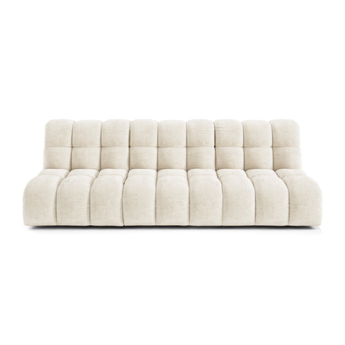 Premium Interiors - Bank SEVEN - gewaafd fluweel crème 243cm