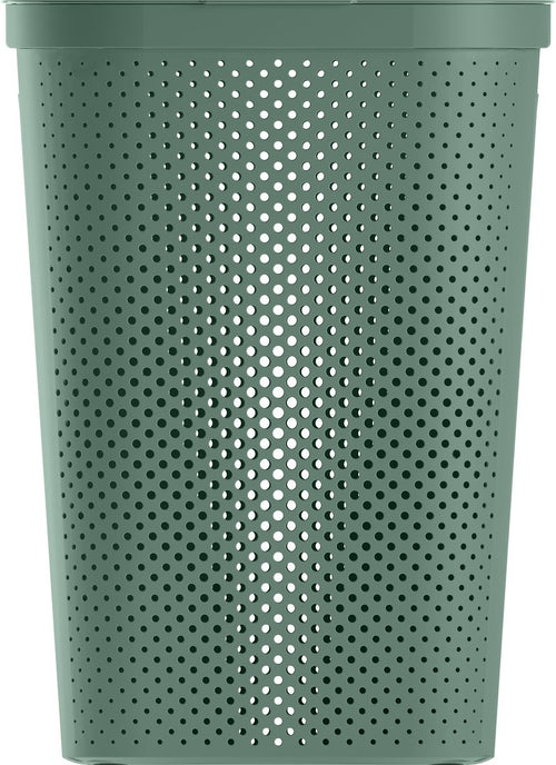 Curver Infinity Recycled Dots Wasmand met deksel - 60L - Groen - vtwonen shop