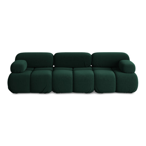 LaMiaSofa 3-zits bank Sanremo - velours - flessengroen - 285x96x70