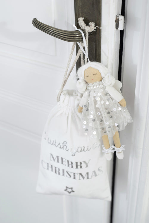 J-Line zak Kerst Engels - textiel - wit - small - 3 stuks - vtwonen shop