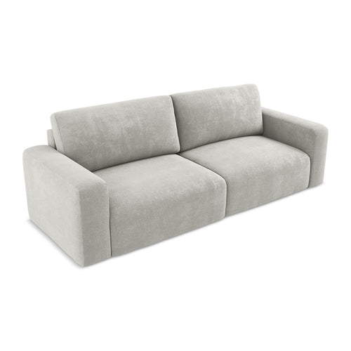LaMiaSofa 3-zits slaapbank Ostia - chenille stof - lichtgrijs - 244x102x79