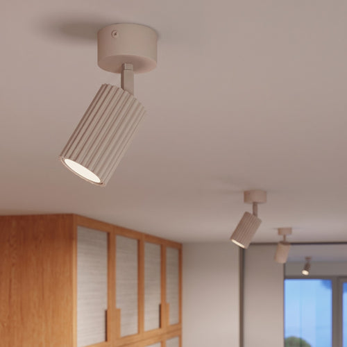 Sollux Lighting Plafondlamp KARBON 1 taupe - 7x7x18cm