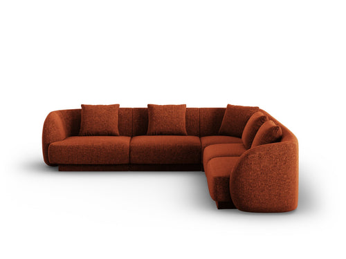 Cosmopolitan Design Symmetrische hoekbank Tulum 5-zits, chenille, terracotta - 255x255x70cm