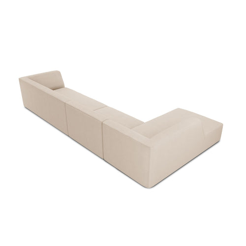 Cosmopolitan Design - Modulaire hoekbank links Siena 5-zits, structurele stof beige - 180x366x69cm
