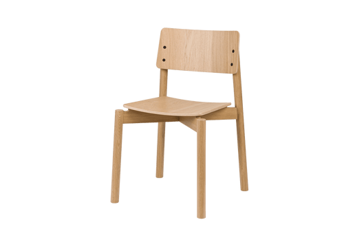 noo.ma Wem eetkamerstoel - ergonomisch gevormd multiplex met eikenfineer, massief eiken poten