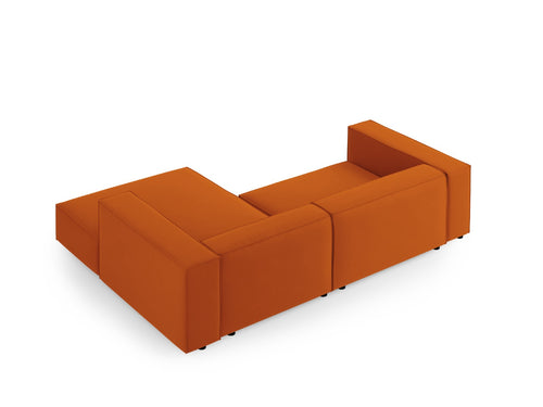 Cosmopolitan Design rechter hoekbank Arendal 3-zits, flueel, terracotta - 166x224x70cm