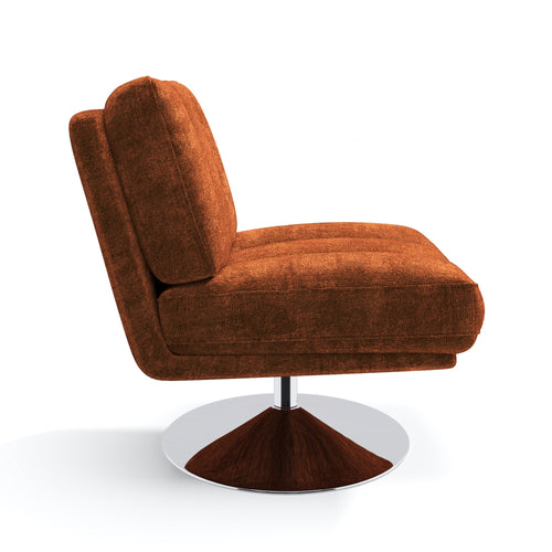 Sia Home - Fauteuil TIMELESS - Fluweel met structuur - Terracotta - 60.5cm